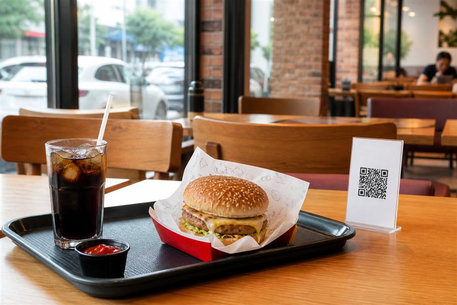 فست‌فود مشهد با کارت اسکن منو QR روی میز